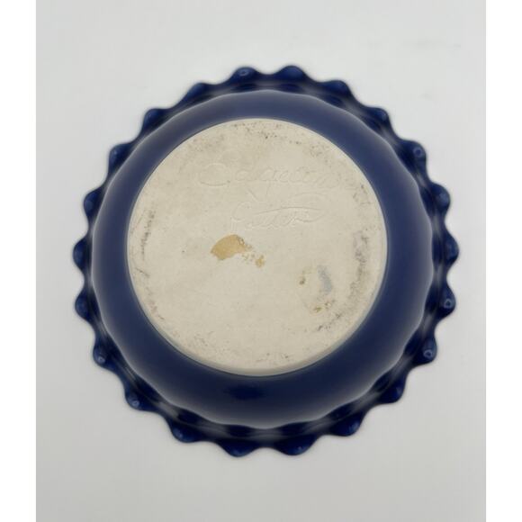 Edgecomb Potters Maine Crystalline Blue Fluted Edge Studio Pottery 7.5” Bowl - Picture 9 of 10